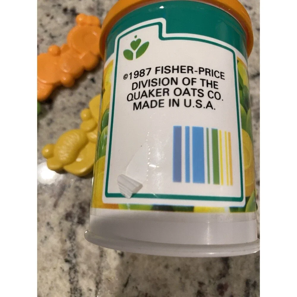 Vintage 1987 Fisher Price Can Opener With Mixed Veggies Can And Extra Veggies